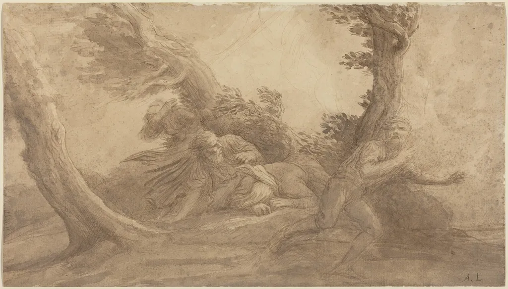 Clap of Thunder, by Alphonse Legros, ink, 1874