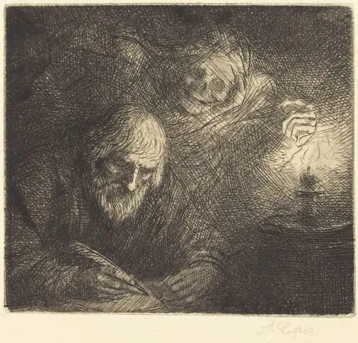 Death and the Philosopher (La mort et le philosophe), by Alphonse Legros
