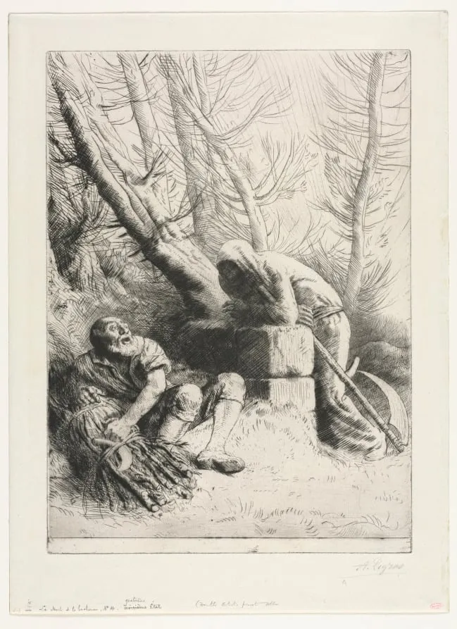 Death and the Woodcutter, by Alphonse Legros, 1881