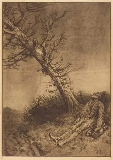 Death of the Vagabond (La mort du vagabond), by Alphonse Legros