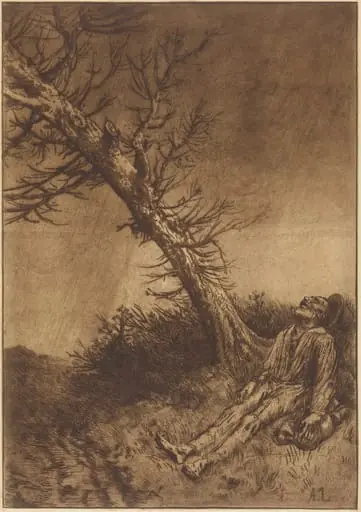 Death of the Vagabond (La mort du vagabond), by Alphonse Legros