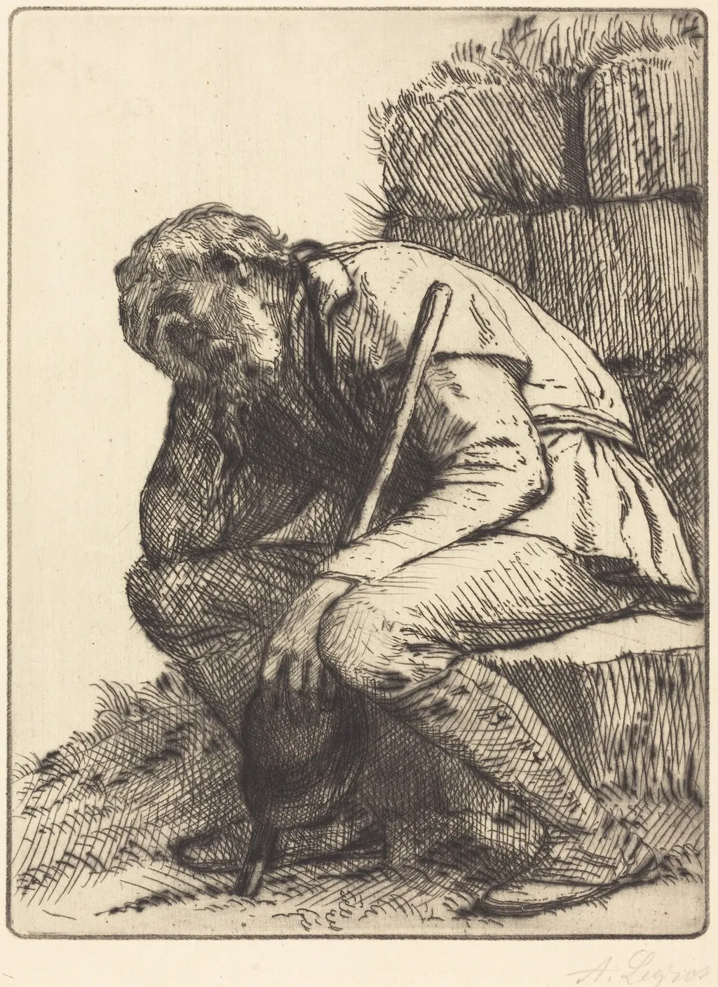 Desperate Man (Le desespere), by Alphonse Legros, ink, 1874