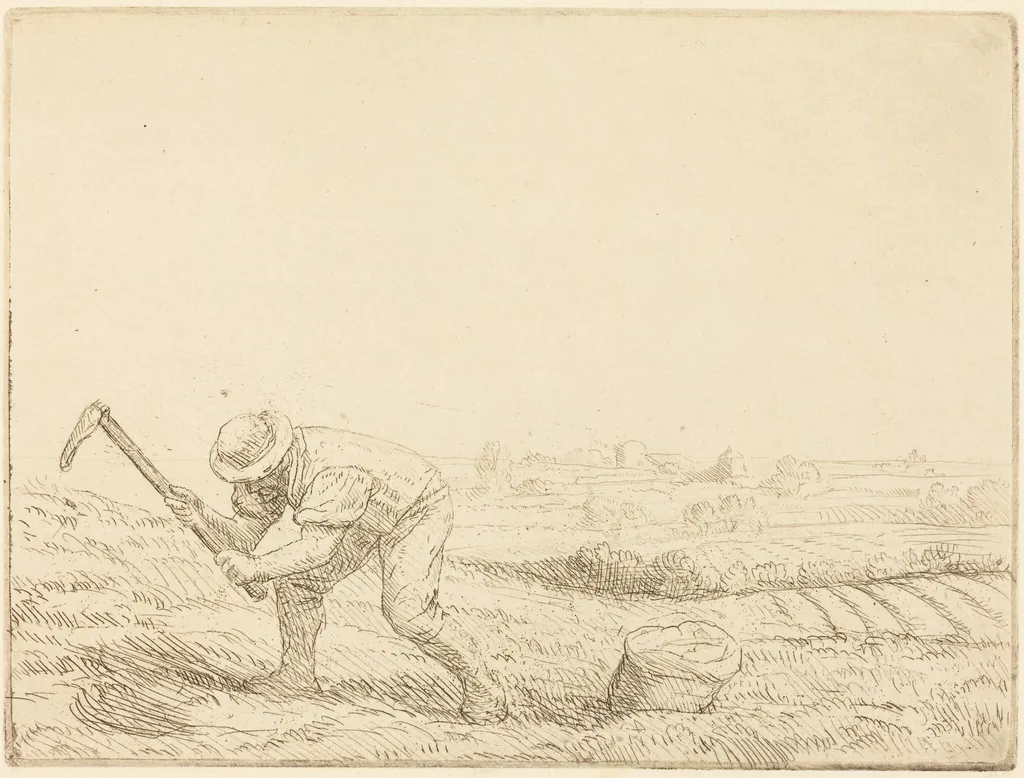 Digger (Le piocheur), by Alphonse Legros, ink, 1874