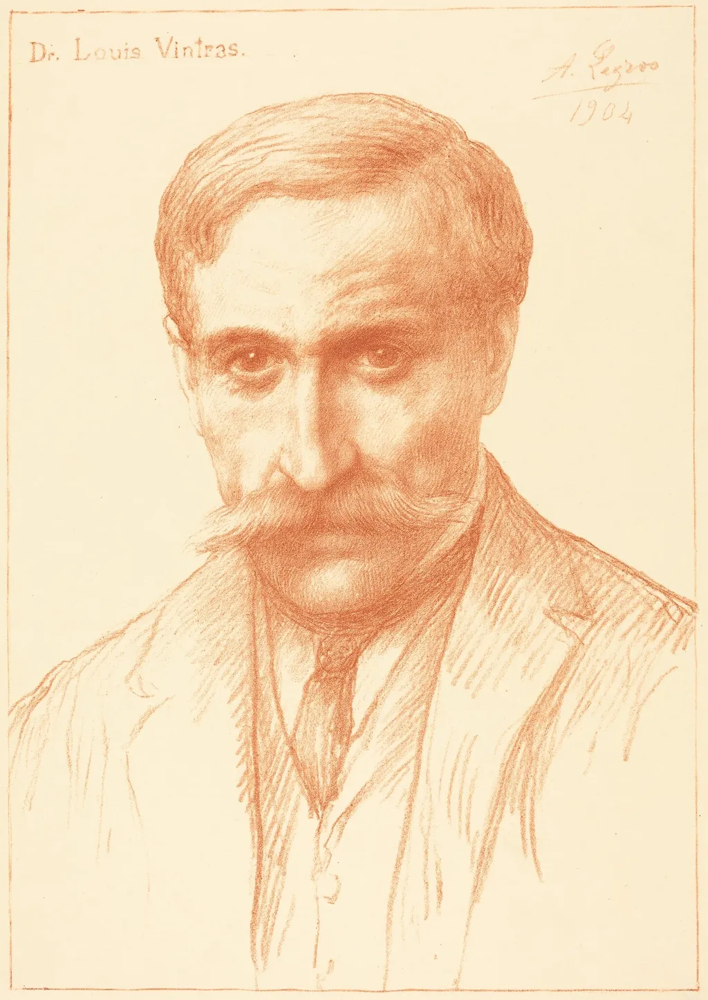 Dr. Louis Vintras, by Alphonse Legros, ink, 1904