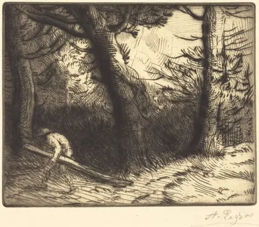 Edge of a Forest in Bourgogne (Un coin de foret en Bourgogne), by Alphonse Legros