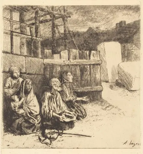 English Beggars (Les mendiants anglais), by Alphonse Legros