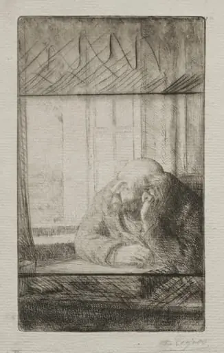 Evening at the Window, by Alphonse Legros
