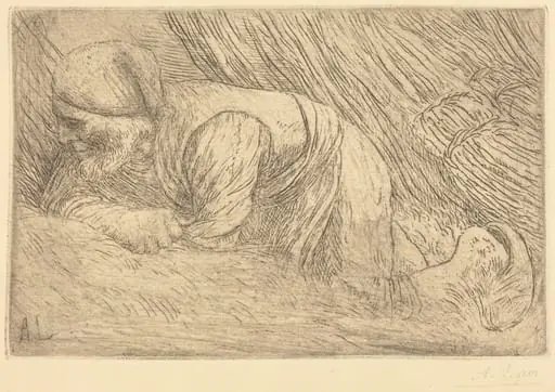 Fagot-gatherer (Le fagotier), by Alphonse Legros