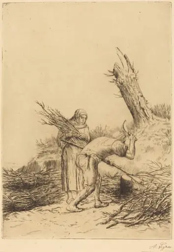 Fagot-makers (Les faiseurs de fagots), by Alphonse Legros