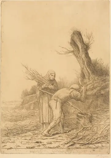 Fagot-makers (Les faiseurs de fagots), by Alphonse Legros