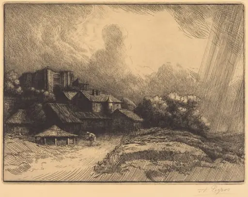Farm at the Monastery (La ferme de l'abbaye), by Alphonse Legros