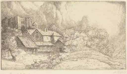 Farm at the Monastery (La ferme de l'abbaye), by Alphonse Legros