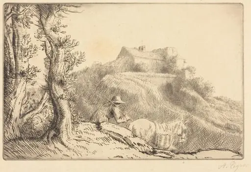 Farm on a Hill (La ferme sur la colline), by Alphonse Legros