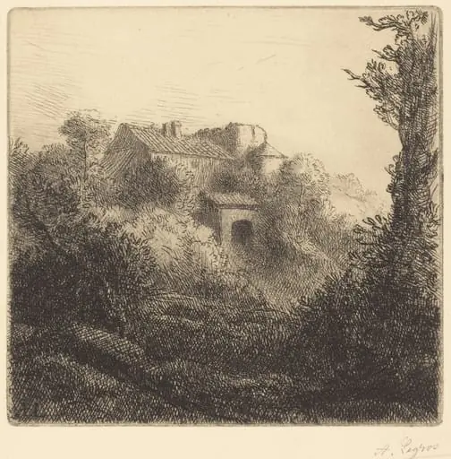 Farm on a Hill (La ferme sur la colline), by Alphonse Legros