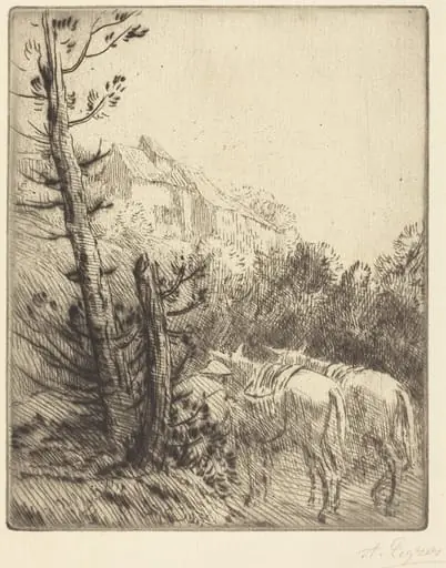 Farm on the Hillside (La ferme sur le coteau), by Alphonse Legros