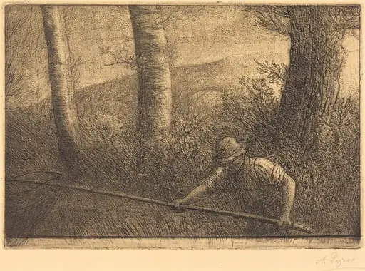 Fisherman with a Hoop-net (La peche a la truble), by Alphonse Legros