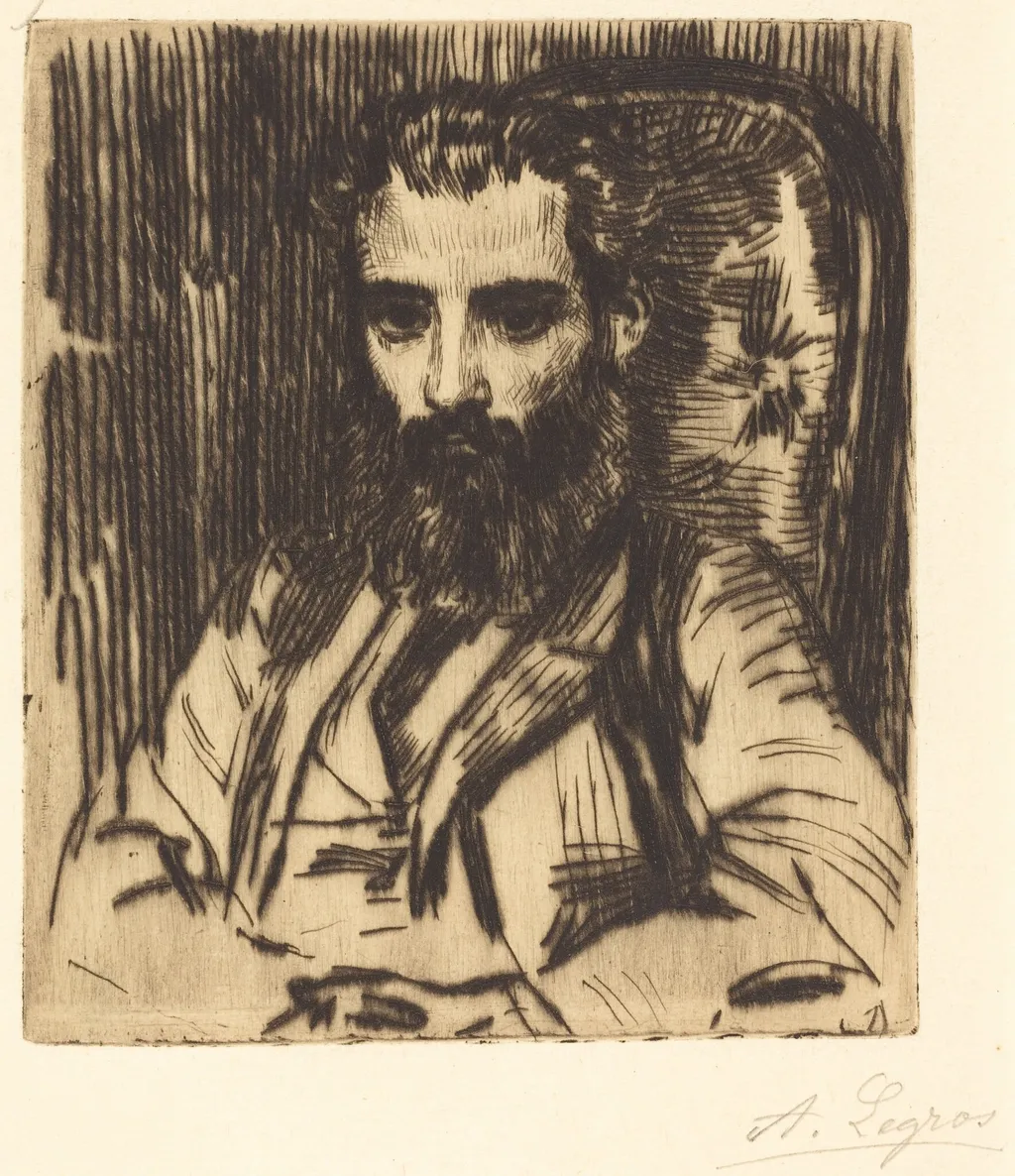 Florestan Mionnet, by Alphonse Legros, ink, 1874