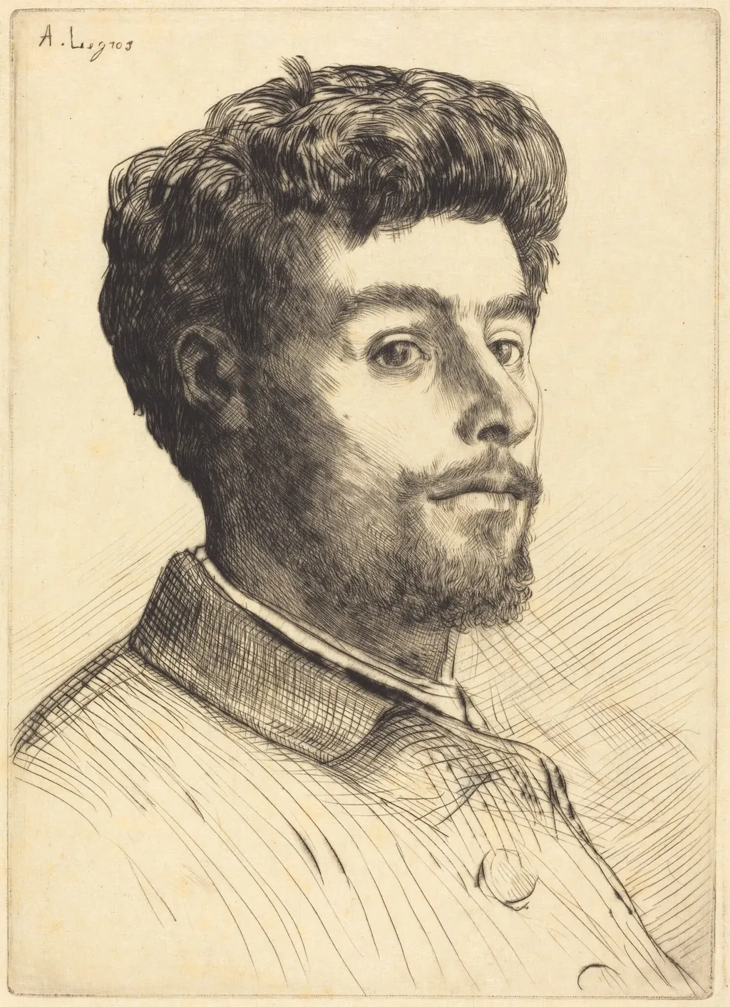 Frederic Regamey, by Alphonse Legros, ink, 1874