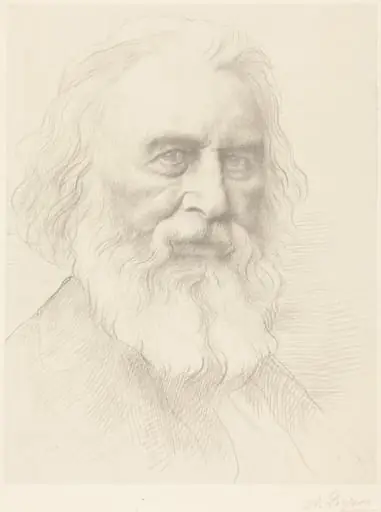 H.W. Longfellow, 2nd plate, by Alphonse Legros
