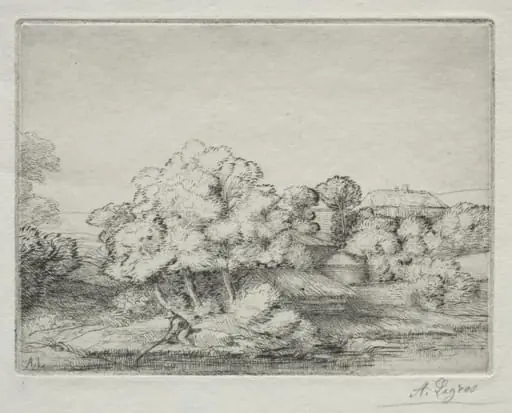 Hamlet near the Lake (Hameau près du Lac), by Alphonse Legros