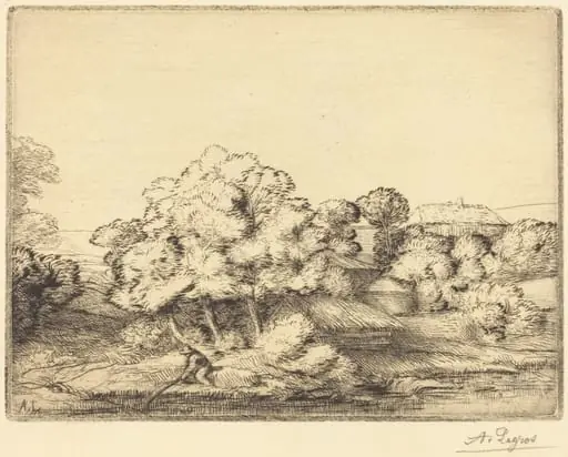 Hamlet near the Lake (Le hameau pres du lac), by Alphonse Legros