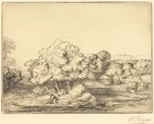 Hamlet near the Lake (Le hameau pres du lac), by Alphonse Legros
