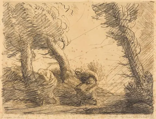 Harvesters Surprised by the Storm (Moissoneuses surprises par l'orage), by Alphonse Legros