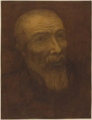 Head of a Bald Man with a Beard, by Alphonse Legros