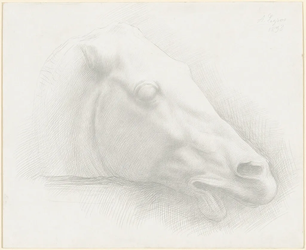 Head of a Horse from the Parthenon, by Alphonse Legros, gold, 1898