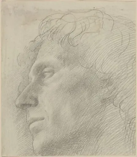 Head of a Man Facing Left, by Alphonse Legros
