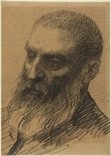 Head of a Man Facing Left, by Alphonse Legros