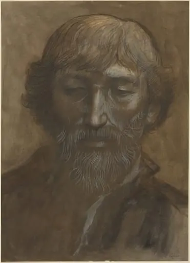 Head of a Man, Full Face, by Alphonse Legros