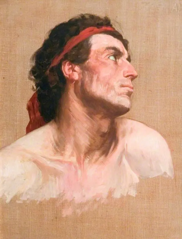 Head of a Man Looking Upwards and Sideways, by Alphonse Legros