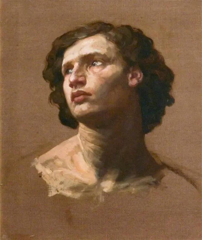 Head of a Man Looking Upwards and Sideways, by Alphonse Legros