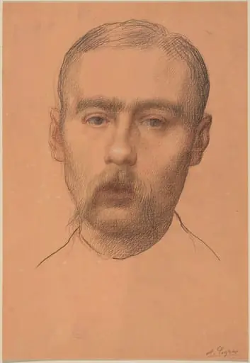 Head of a Man (Possible Portrait of Professor E.D. Adams), by Alphonse Legros