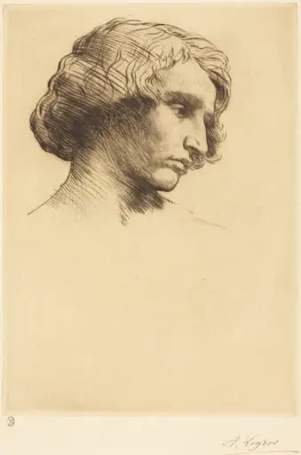 Head of a Man (Tete d'homme), by Alphonse Legros