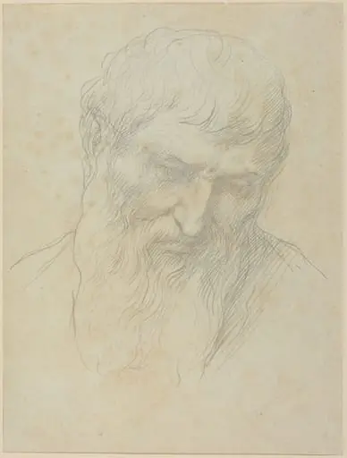 Head of a Man with Curly Hair and Beard, by Alphonse Legros