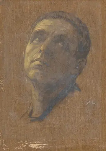 Head of a Man with Upturned Eyes, by Alphonse Legros
