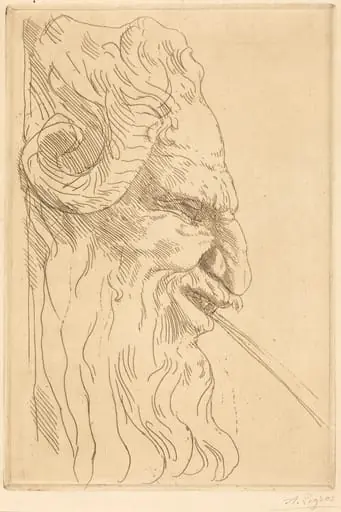 Head of a Satyr (Tete de satyre), by Alphonse Legros