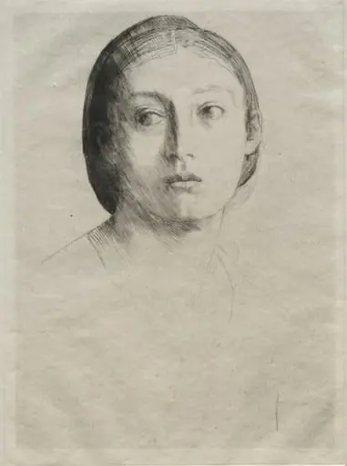 Head of a Young Girl, by Alphonse Legros