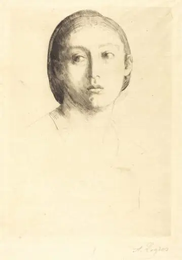 Head of a Young Girl (Tete de jeune fille), by Alphonse Legros