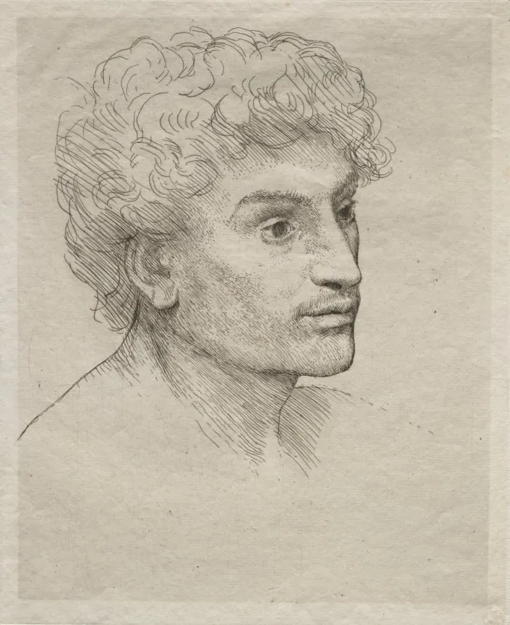 Head of a Young Man, by Alphonse Legros, 1884