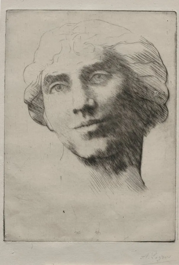 Head of a Young Woman, by Alphonse Legros, 1884