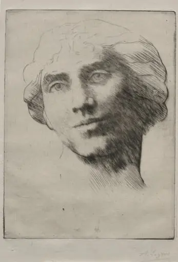 Head of a Young Woman, by Alphonse Legros