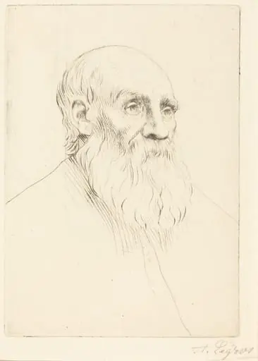 Head of an Old Man (Etude de tete), by Alphonse Legros