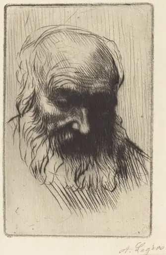 Head of an Old Man (Etude de tete), by Alphonse Legros