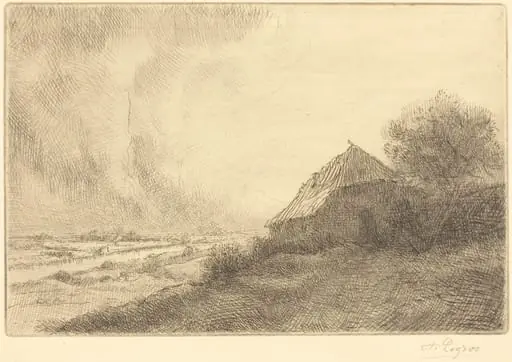 Hovel on a Hillside (Masure sur la colline), by Alphonse Legros