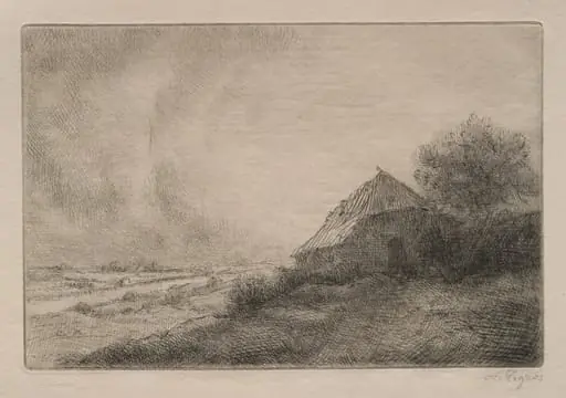 Hovel on the Hill, by Alphonse Legros