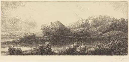 Hut in the Marsh (Cabane dans les marais), by Alphonse Legros