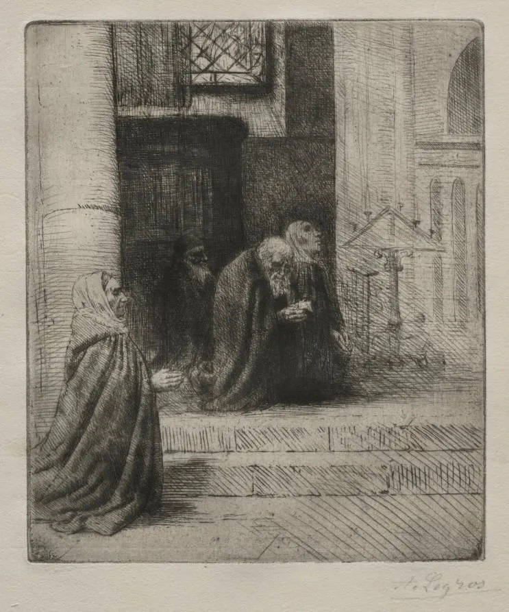 Interior of a Church, by Alphonse Legros, 1884